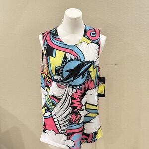 NWT NFL Team Miami Dolphins Tank Style Mesh Jersey Youth L 14/16 Retro Groovy